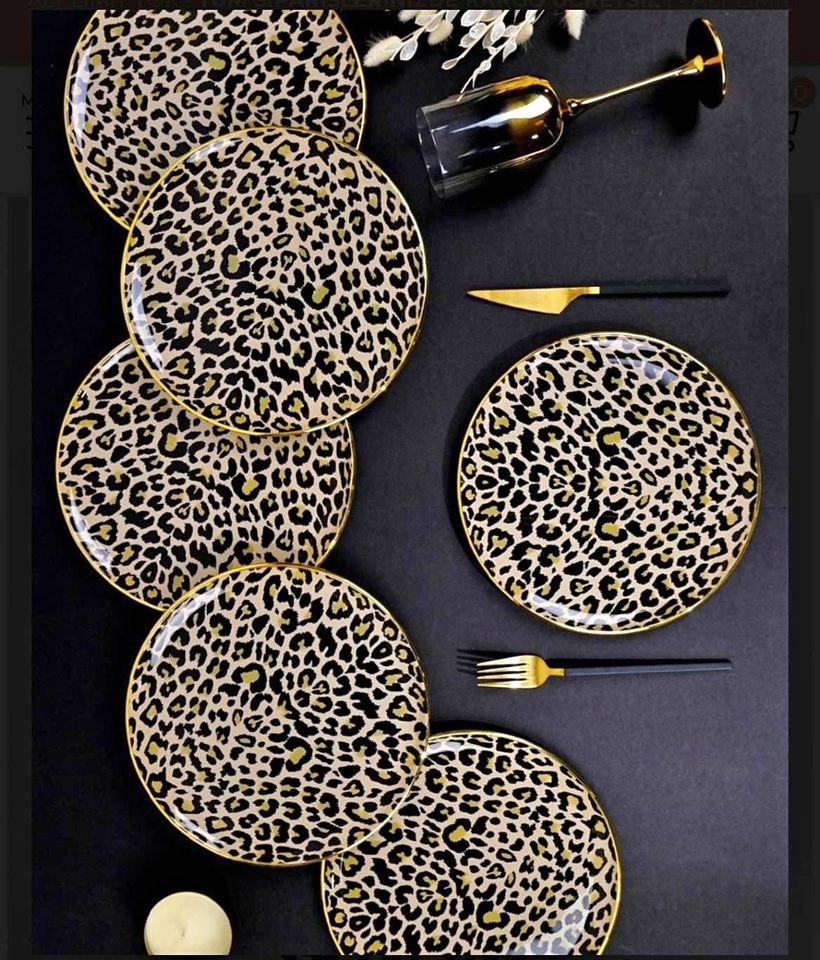 Leopard Serving Plate Set