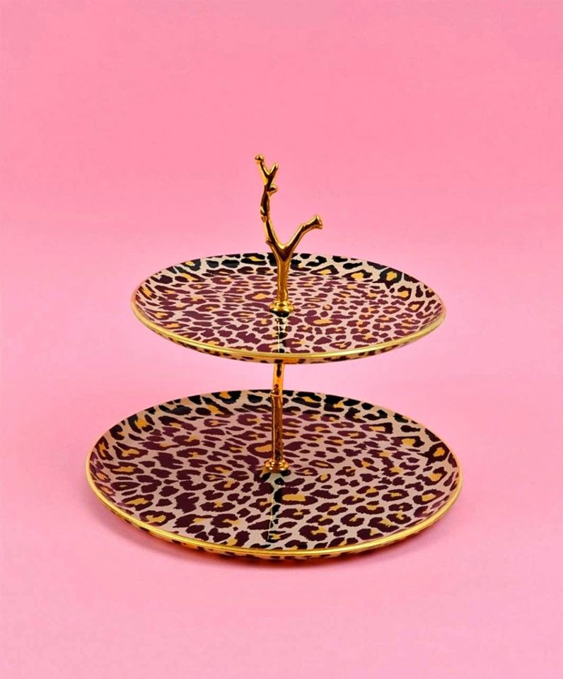 Leopard Tiered Cupcake Stand