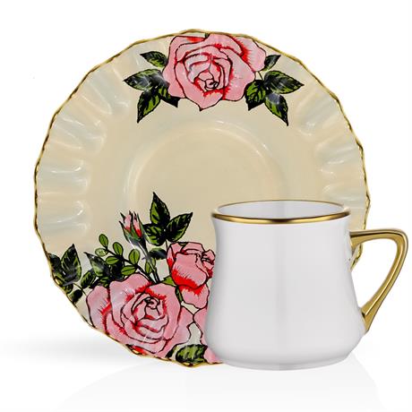 Floral Cream Coffee Set