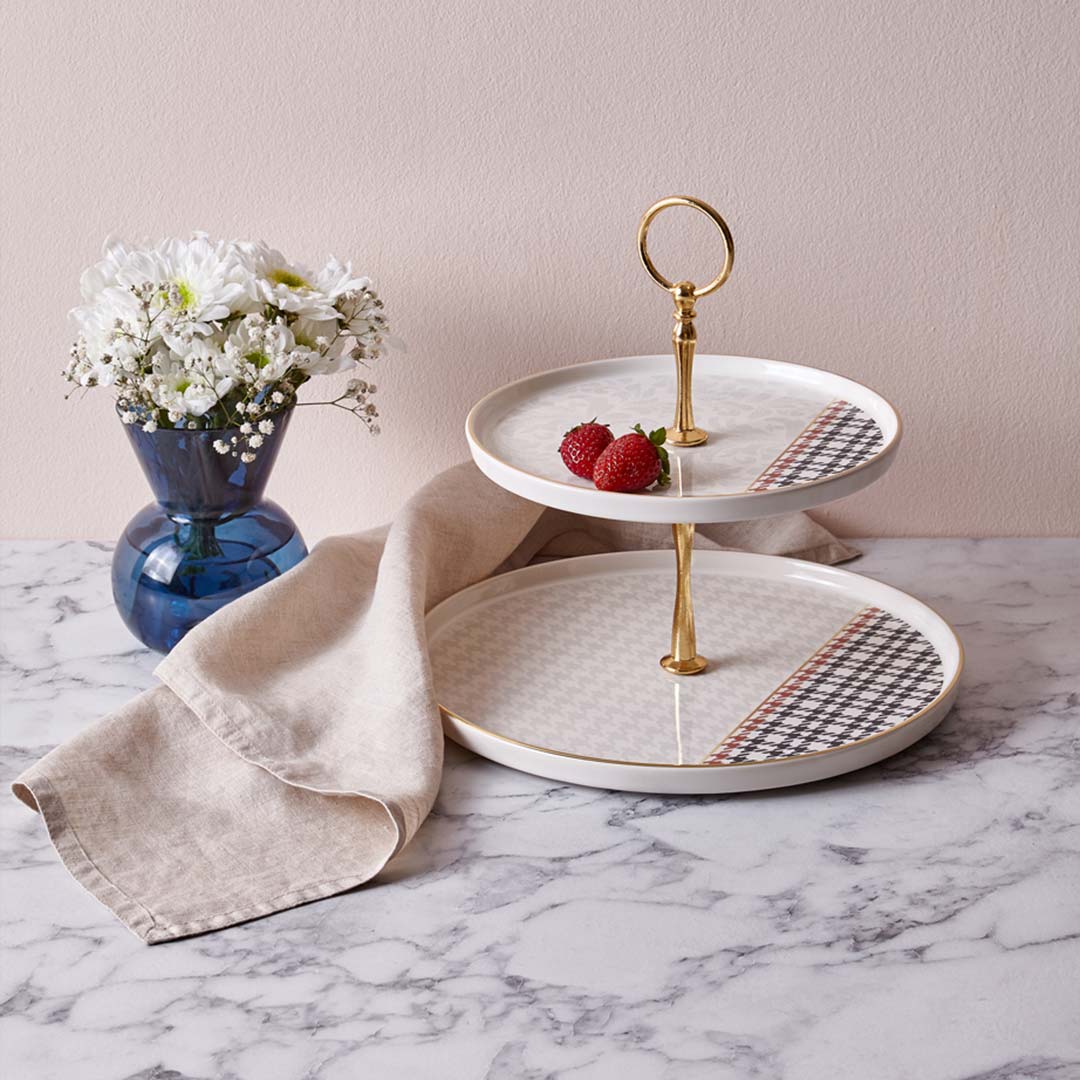 Plaid Jacquard Cake Stand