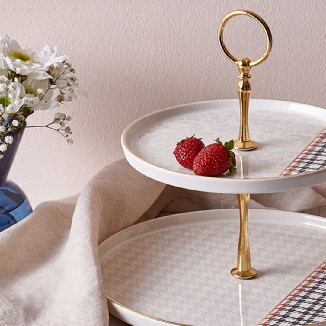 Plaid Jacquard Cake Stand