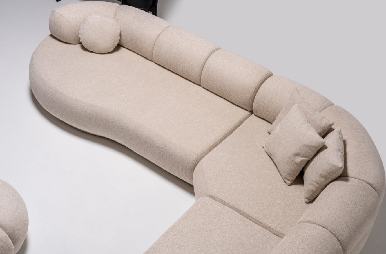 Close-up of the Canoe Modular Sofa’s fabric texture, showcasing high-quality upholstery.