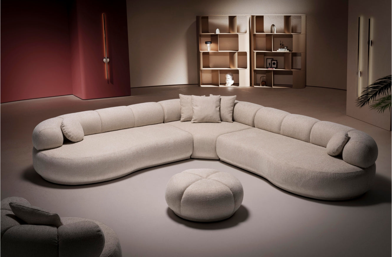 Front view of the Canoe Modular Sofa, showcasing a modern and customizable design for stylish living rooms.