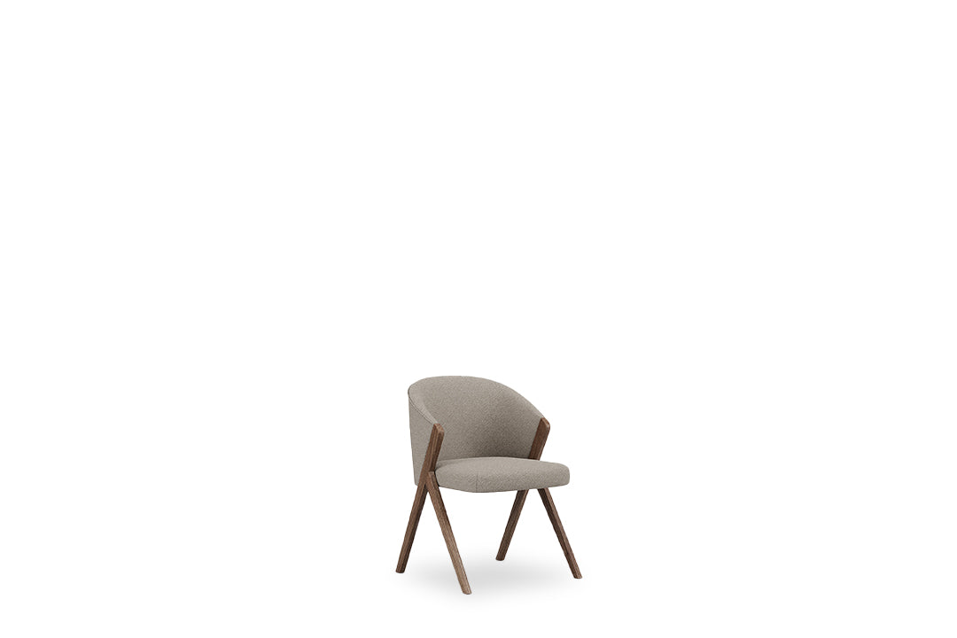 Front view of the Koza Dining Chair showcasing its modern and elegant design, perfect for dining rooms.