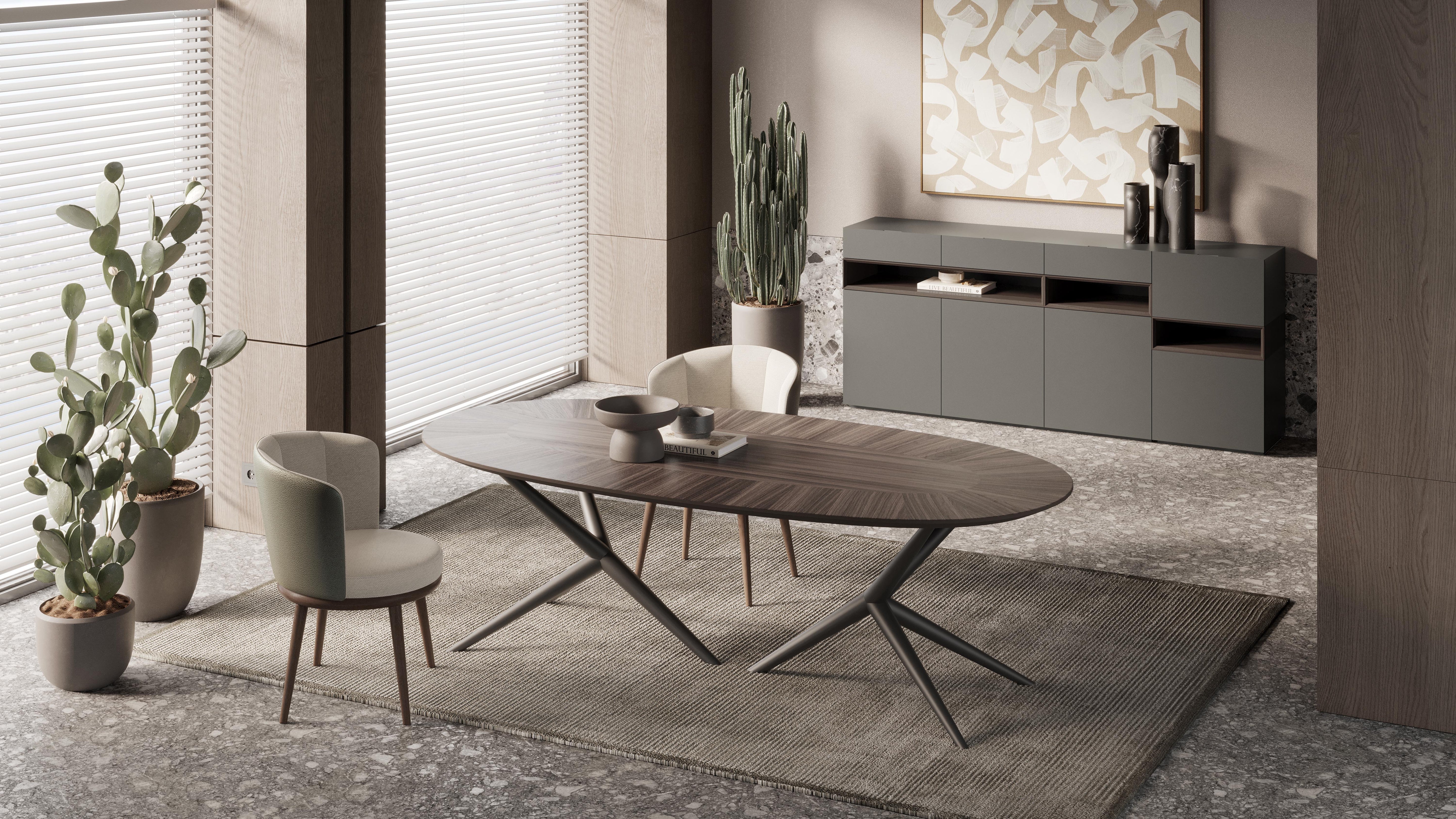 Lupa Dining Chair paired with a modern dining table, creating a cohesive and stylish dining setup.