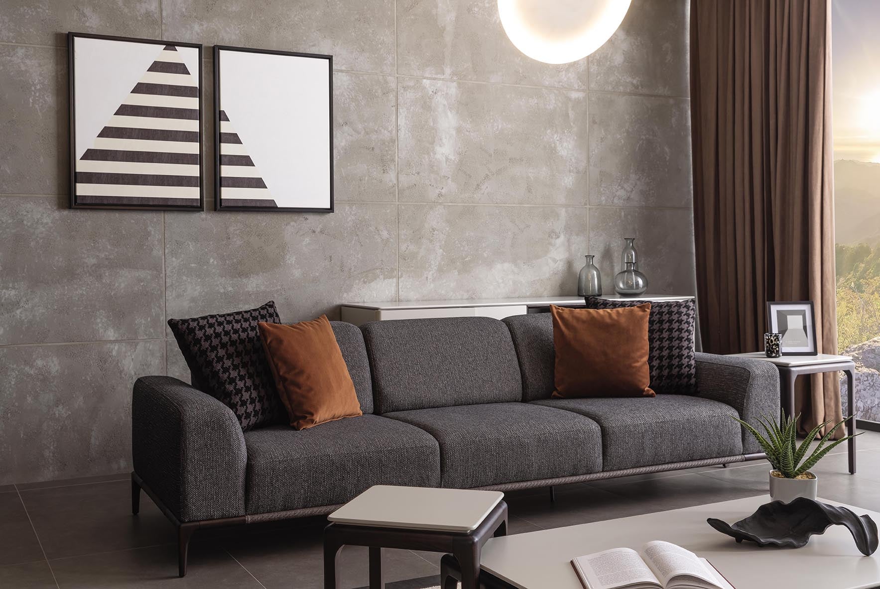 Nympha Sofa showcasing modular versatility, perfect for adapting to various room layouts.