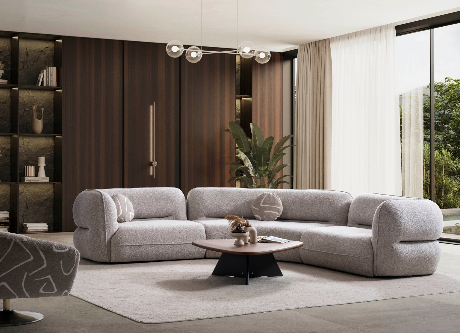 Valeo Modular Sofa styled in a luxurious living room, perfect for modern decor.